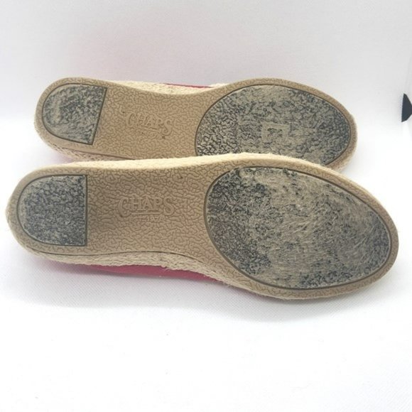 Chaps Red "Celia" Espadrilles Slip-On Shoes - Size 6B - Picture 8 of 10